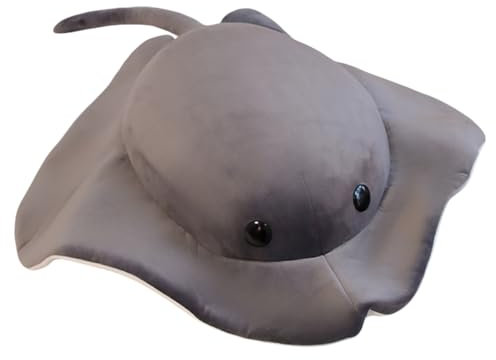 Uixxducc Stachelrochen Plüschtier Kinder Dekokissen Karikatur Plüsch Stofftier Sofakissen KopfkissenWurfkissen Kuscheltier Geschenk (Grau,52cm)