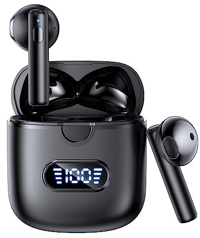 Keyoung Wireless Earbuds Bluetooth 5.3 Headphones, 60H Playtime LED Power Display Charging Case, IPX7 Waterproof Earphones HiFi Stereo Deep Bass Ear Buds for iPhone Android Computer Laptop Sports