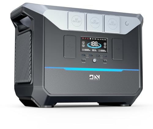 Irishom Centrale Electrique Portable, 2000W 2073.6Wh Capacité Batterie Générateur Solaire Mobile d'urgence, pour Sauvegarde à Domicile/Camping/Extéirieur/RV