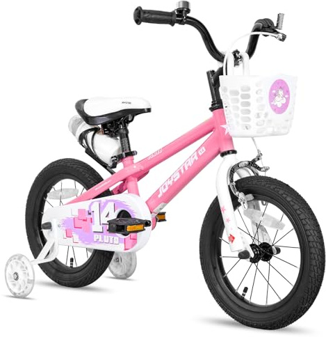 JOYSTAR Pluto Kids Bike Vélo enfant 14 pour garçons et filles âgés de 3 à 5 ans, vélos pour enfants avec roues stabilisatrices, rose