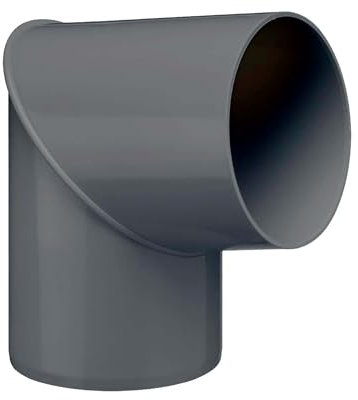INEFA Codo de bajante 80 grados, conector PVC 75mm antracita, accesorios para canalones, fácil instalación enchufable, Made in Germany