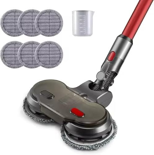 Electric Mop Head Attachment Compatible with dyson V7/V8/V10/V11/V15 Wet&Dry Dual-Use Vacuum Cleaner with Removable Water Tank, 6 Washable Mop Pads