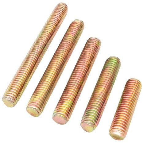 Qrity 10 Pezzi Asta filettata, Filettata Zincata M6 Barre Filettate, Perno Esterno Filettato, Completamente Filettato Asta Barra Per il Montaggio, M6 x 20 mm