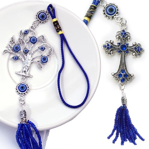 Wackelfigur Auto,Tangger 2Stück Autodeko,Wackelkopf Figur Auto,Wackelkopf,Wackeldackel Fürs Auto,Auto Geschenk,Evil Eye Amulett Wandbehang,Böse Auge Auto Rückspiegel Anhänger,Auto Anhänger Für Spiegel