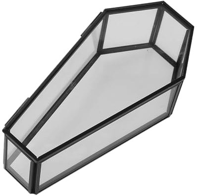 XBOKA Vintage Glas-Sarg-Box aus Glas, Vampir, Sarg, Schmuckschatulle mit Retro-Designs für Sammler