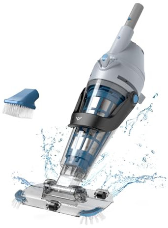 KOKIDO Aspirador de piscina recargable, 2025 GPM, filtro inoxidable grande, 90 min, 2 cabezales, limpieza rápida, piscinas enterradas y fuera