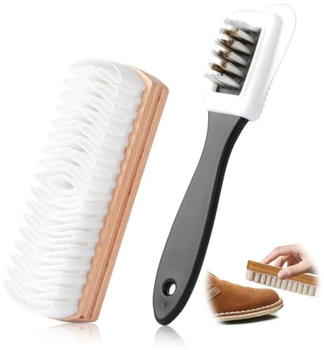 AEIOPRS 2 Pcs Cepillo para Zapatos de Ante y Nubuck Limpieza de Nobuck Piel y Gamuza con Borrador y Paño