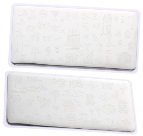 Ipetboom Nail Art Stamping Plates Halloween Theme 2pcs Variety Pack for Diy Manicure