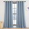 KGORGE Hellblau Vorhang 245 cm Lang Thermo Gardinen Isolierend Kälte Und Wärme Verdunkelungsvorhang Kinderzimmer Ösenschal 2er Set Vorhänge Lichtundurchlässig, 245 x 140 cm(HxB) Spa-Blau