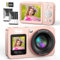 Macchina Fotografica Digitale 4K 64MP FHD Fotocamera Digitale 18X Zoom Fotocamere Digitali Compatte con Scheda 64GB con 2 Batteries, 2,4 LCD Bambini Studenti Principianti, Rosa