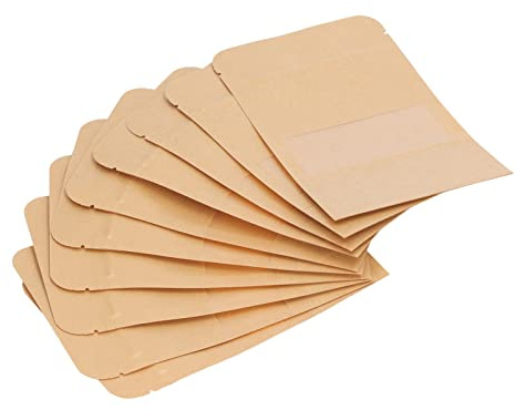 ZJchao Sacs de Pochette en Papier Kraft Re-alable avec Fenêtre, 9x14cm de qualité Alimentaire Stand Up Sacs pour café, Collations et Stockage de Nourriture Sec, 200 Comptage