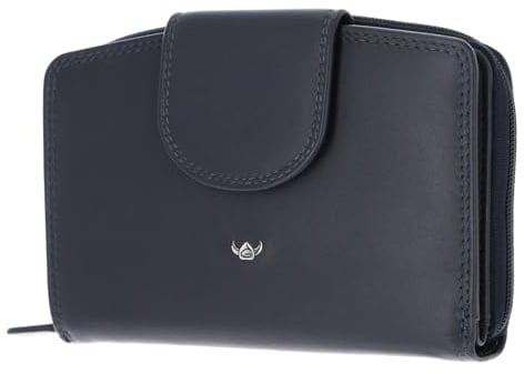 Golden Head Leder Geldbörse Polo RFID Protect Damenbörse mit RV 3319 Marineblau dunkelblau