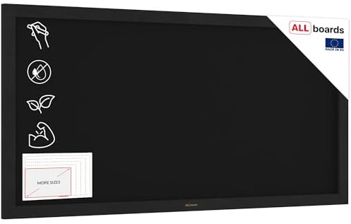 ALLboards Kreidetafel mit schwarzem lackiertem Holzrahmen 120x60cm, Schwarz, Schreibtafel, Kreide, Kreidetafel wand, Tafel gastronomie, Wandtafel für Gastronomie