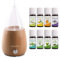 DIFFUSEUR nébuliseur + 8x10 ml HUILES ESSENTIELLES BIO distillées en FRANCE + Guide d'Aromathérapie PDF - HEBBD - HECT - Bienfaits Respiratoires, Encombrement, Digestion - Mearome