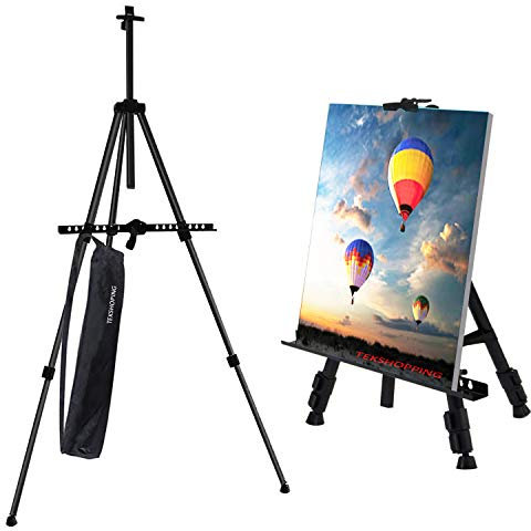 TEKSHOPPING Cavalletto Treppiede Dipingere Pittura Artista Porta Lavagna Menu Portatile Ristorante Tableau Matrimonio Dipinto Tela Espositore di Quadri Disegno Pittura Canvas Borsa, Nero