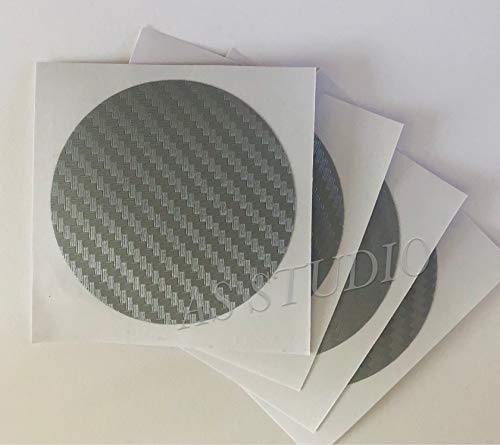 4x Nabendeckel Folie 50mm Carbon silber
