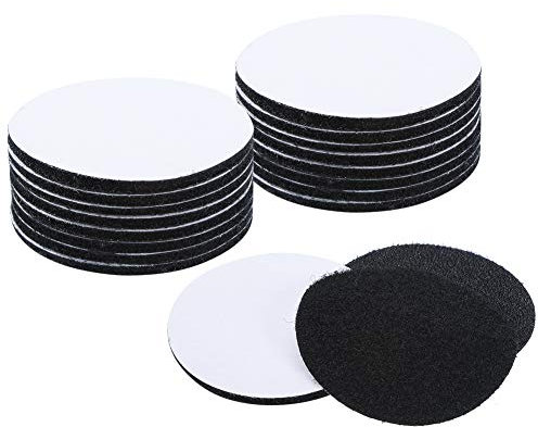 SUI-lim 20 Stück Klettband Selbstklebend Extra Stark, 60mm Doppelseitig Klettverschluss Selbstklebend Klettpunkte Selbstklebend Selbstklebendes Klebepad für Wände Boden Tür Kunststoffe Metall, Schwarz