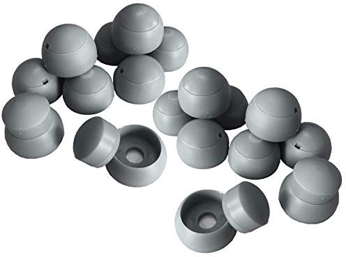 20 Stück Bolzenabdeckung 8/10mm grau I 2-teilige Abdeckungen für Schlossschrauben, Muttern etc. zum Sichern von Klettertürmen, Zaunverbindungen, Bolzen, auf dem Spielplatz oder Garten und Terrasse