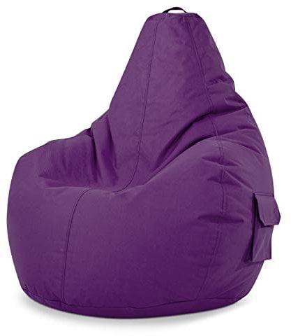 Green Bean Sitzsack mit Rückenlehne 80x70x90cm - Gaming Chair mit 230L Füllung Kuschelig Weich Waschbar - Bean Bag Bodenkissen Lounge Chair Sitzhocker Relax-Sessel Gamer Gamingstuhl Lila
