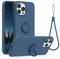 Abitku Compatible with iPhone 13 Pro Max Case, Silicone with 360°Ring Kickstand Holder (Support Magnetic Car Mount) Microfiber Cloth Fully Coverage Designed for iPhone 13 Pro Max 6.7 inch 2021 (Blue)