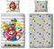 Kinder-Bettwäsche Set Super Mario Grau · 135x200 cm 80x80 cm · 100% Baumwolle · Luigi Yoshi Toad Peach · Linon Wende-Bettwäsche