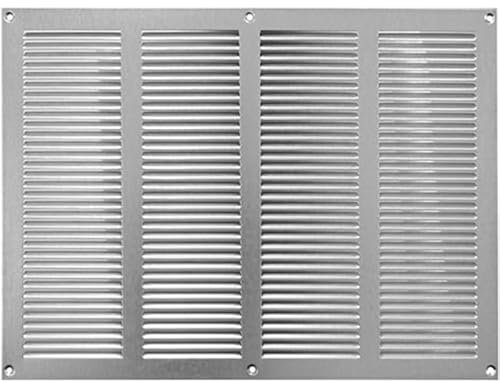Griglia di ventilazione e aspirazione dell’aria in metallo con montaggio a incastro, ideale come protezione contro gli insetti, 400 x 300 mm, colore zincato