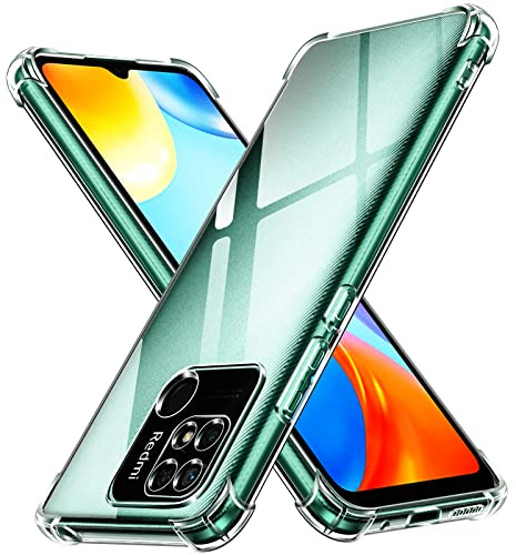 ivoler Coque pour Xiaomi Redmi 10C / Poco C40, Ultra Transparent Étui de Protection en Silicone Antichoc avec Coins Renforcés, Clair Mince Souple TPU Bumper Housse