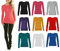 New Womens Long Sleeve Round Neck Plain Basic Ladies Stretch T-Shirt Top 8-14 (M/L (UK Size 12-14), RED BODYTOP)