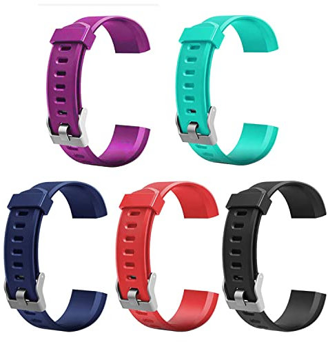 ID115 Plus HR Uhrenarmbänder für Damen und Herren, 5 Stück, verstellbare Ersatzbänder, Armbänder für ID115 Plus HR, ID115 Plus Activity Tracker, nicht für ID115/ID115U