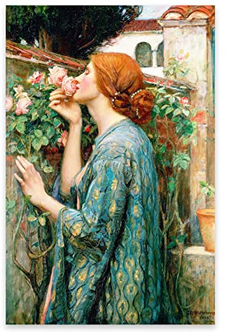 ZZPT John William Waterhouse The Soul of the Rose Leinwand-Kunstdrucke – Kunstposter – berühmte Malerei Wandkunst für Wohnzimmer, Zuhause, Büro, ungerahmt (30 x 38 cm)