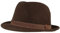 Breiter Trilby Knautschbar Filzhut schmale Krempe Wollfilz braun L 58-59