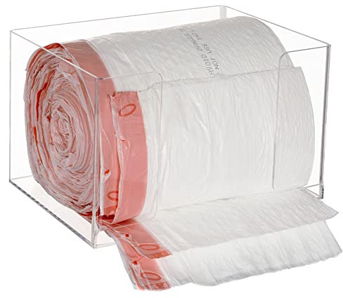 Aphbrada Extra Large Trash Bag Dispenser Roll Holder, Wall Mount Acrylic Garbage Bag Dispenser Roll Holder for Kitchen Cabinet, Trash Waste Bin Liners Organizer Under Sink, Clear