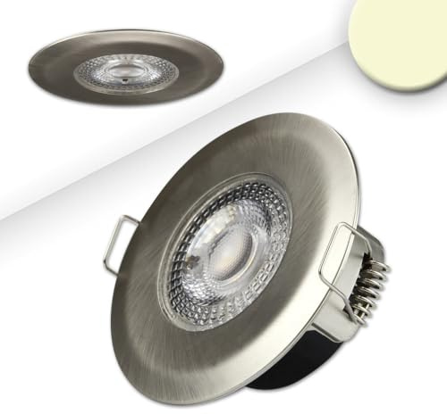 Isoled 115199 LED Einbaustrahler PC68 IP44, brushed, 5W, 38°, 3000K, 3 Stufen dimmbar