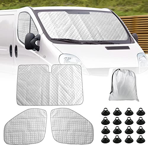 Parasol del Parabrisas Automóvil Reemplazo para Renault Trafic 2001-2014, Cabina del Conductor Reemplazo para Opel Vivaro 2001-2014, Cubierta de Parasol Automóvil, Parasol Plegable Forro Negro