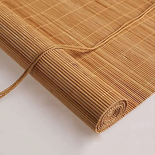 zhijiaqian456 Bambusrollo Sonnenschutz Sichtschutz Rollo Seitenzugrollo Raffrollos, Natur Holzrollos,für Fenster und Türen,Anpassbar (80 x 100 cm)