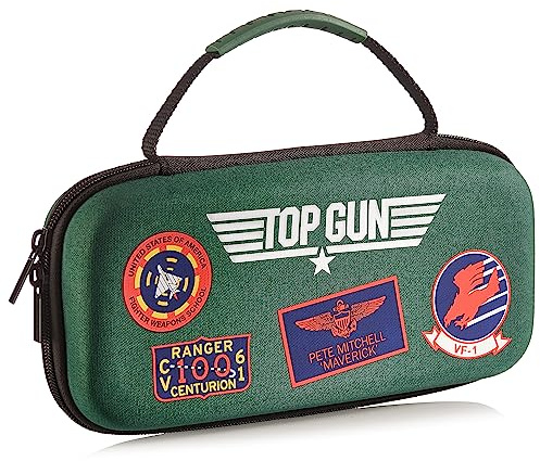 Numskull Official Top Gun Hard Shell Travel Case for Nintendo Switch and OLED Model 2021 Console - Fits 10 Games and Switch Accessories