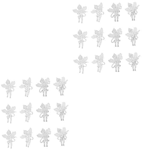 ABOOFAN 24 STK Flügel Transparenter Engel Cherub Christbaumschmuck Kristall-Engel-Ornamente Engel Zum Aufhängen Aus Glas Weihnachtsengel Anhänger Weihnachtsbaumschmuck Acryl Charme Zubehör