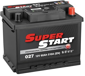 SUPER START 027 Car Battery Calcium Black Case SMF & SOCI 12V 510CCA 60Ah T1 | Fully Charged & Ready to Fit, Maintenance Free, Vibration Resistant, Enhanced Safety Features