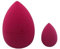Beauty Concepts Lot de 2 éponges de maquillage sans latex - 1 grande, 1 petite - Rouge - Pour fond de teint liquide, crème et poudre - Mélange et contour - Forme de goutte