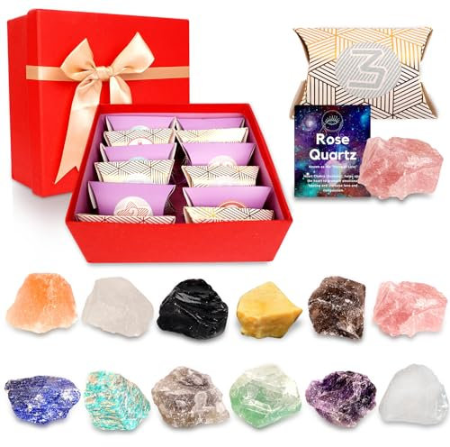 Rock Adventskalender 2023,Weihnachts Countdown Kalender-12 Tage Erz, Mineralien, Edelsteine&Kristall