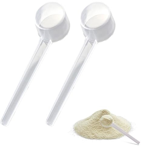 INGJIA 2Pcs Dosierlöffel Proteinpulver Kaffee Messlöffel Proteinpulver 3g Scoop Löffel Transparent Protein Messlöffel Gramm Löffel Messlöffel 5g mit Skala,für Kochen Backen Messlöffel Waschpulver