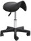 HOMCOM Rollhocker Höhenverstellbarer Drehhocker Arbeitshocker mit Rädern Drehbarer Salonstuhl Sitzhocker Salon Hocker Kunstleder Schwarz 35 x 38 x 43-55H cm