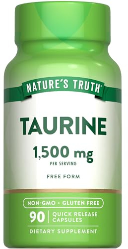 Nature's Truth Taurine Supplement | 1500mg | 90 Capsules | Non-GMO & Gluten Free Amino Acid Supplement