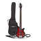 Gear4music Chicago Guitare basse électrique 5 cordes avec accessoires Rouge