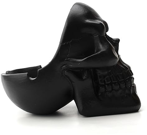 Cabilock Large Resin Skull Ashtray Anti-slid Bottom Home Office Decor for Smoking Area