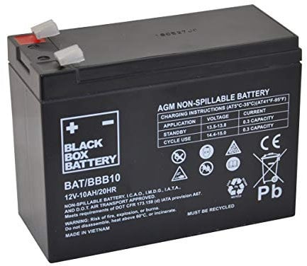 12V 10Ah Black Box Sealed Lead Acid Mobility Scooter Battery