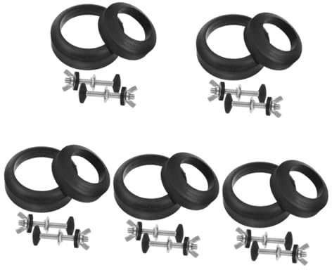 Mikikit 5 Sets Toilette Tank Teile Set Edelstahl Schrauben Dichtung Leck-installation
