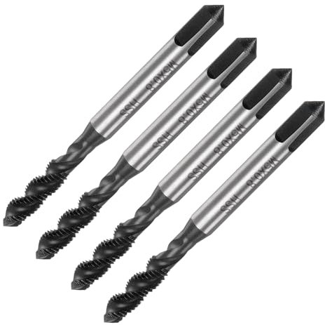 QUARKZMAN 4 Stück Maschine Gewindebohrer Spitze M5 x 0,8 Metrisch Spitzengewindeschneider HSS M2(6542) Universelle und Hochwertige Gewindebohrer