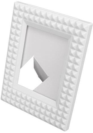 Rahmen mit Nieten-Design, Desktop-Dekoration, Einfach zu Verwendender 3-Zoll-Fotorahmen für Polaroids, Hochzeiten, Weihnachten (White)