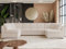 MKS MEBLE Sofa XXL U-Form Cord Beige, Wohnlandschaft U Form mit Schlaffunktion, Sofa mit Schlaffunktion, Schlafsofa mit Topper, Wohnzimmer Couch mit schlaffunktion - Comodo U - Beige Cord